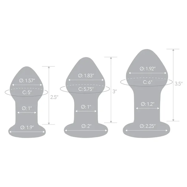 Pleasure Droplets Anal Training Kit - 3 Glass Plugs — image 12 of 14