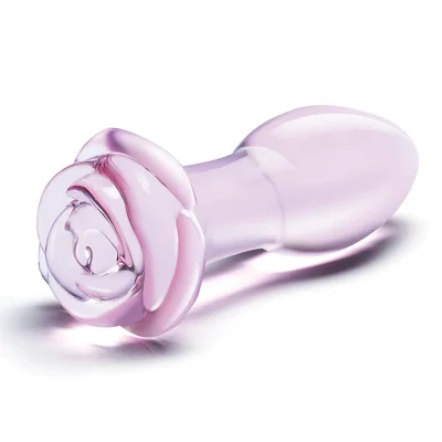 5 rosebud glass butt plug