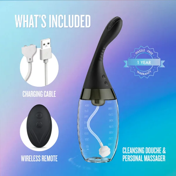 Aqua Jet Vibrating Anal Douche Cleaner - Remote Control Silicone Enema — image 4 of 18