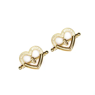 heart shaped nipple clamps with rhinestones