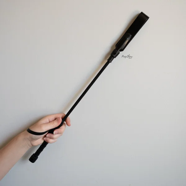 Leather Short Riding Crop with Slim Tip — image 7 of 22