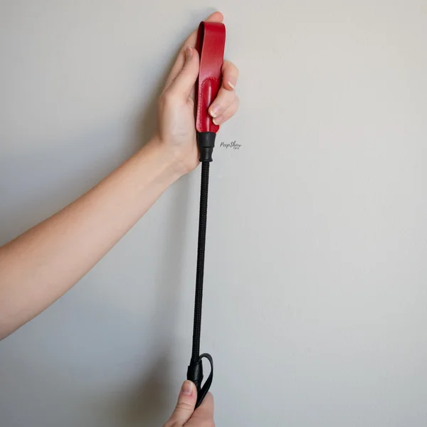 Leather Short Riding Crop with Slim Tip — image 6 of 22