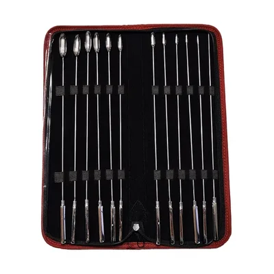 stainless steel 12 piece rosebud urethral sound kit