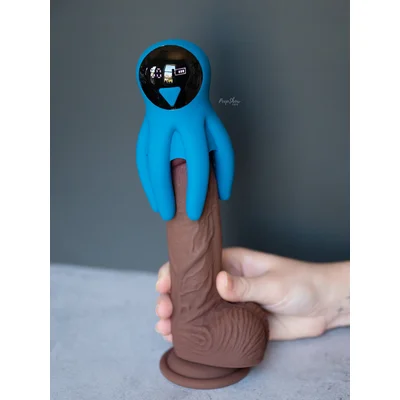 digital vibrating silicone penis head stimulator with tentacles