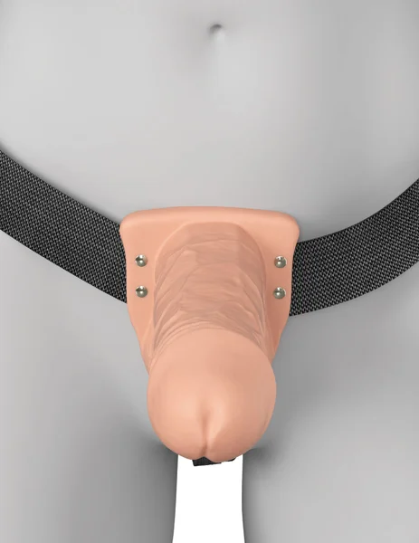 7-Inch Vibrating Fantasy Xtensions Hollow Silicone Strap-On — image 10 of 25