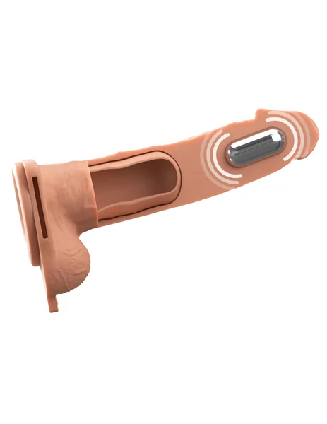 7-Inch Vibrating Fantasy Xtensions Hollow Silicone Strap-On — image 12 of 25