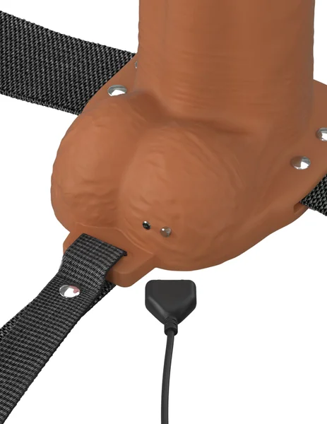7-Inch Vibrating Fantasy Xtensions Hollow Silicone Strap-On — image 9 of 25
