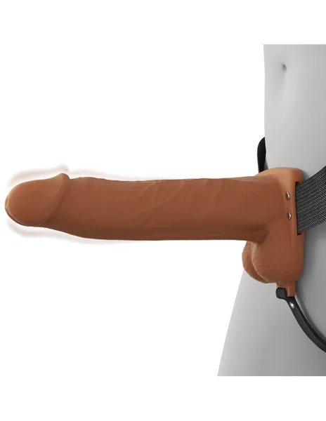 8-Inch Vibrating Fantasy Xtensions Hollow Silicone Strap-On — image 16 of 24