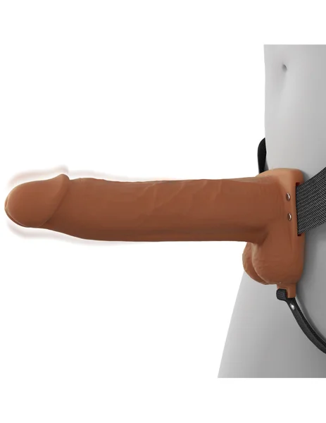 8-Inch Vibrating Fantasy Xtensions Hollow Silicone Strap-On — image 5 of 24