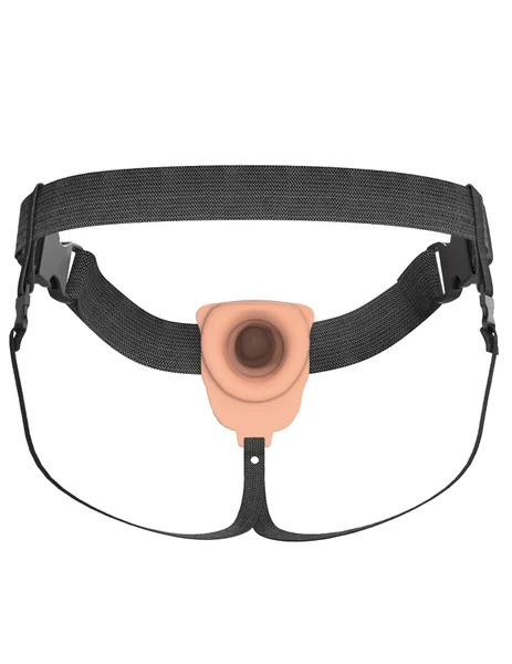 8-Inch Vibrating Fantasy Xtensions Hollow Silicone Strap-On — image 4 of 24