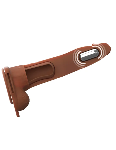 8-Inch Vibrating Fantasy Xtensions Hollow Silicone Strap-On — image 22 of 24