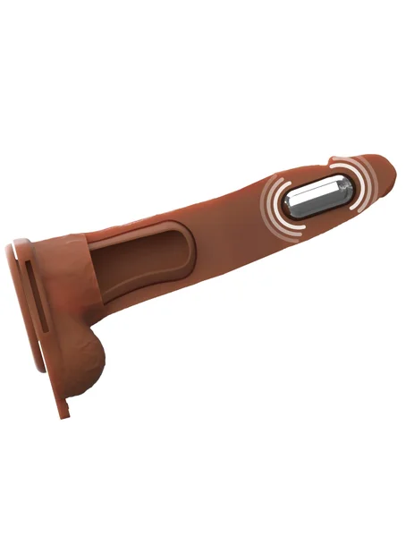 8-Inch Vibrating Fantasy Xtensions Hollow Silicone Strap-On — image 11 of 24