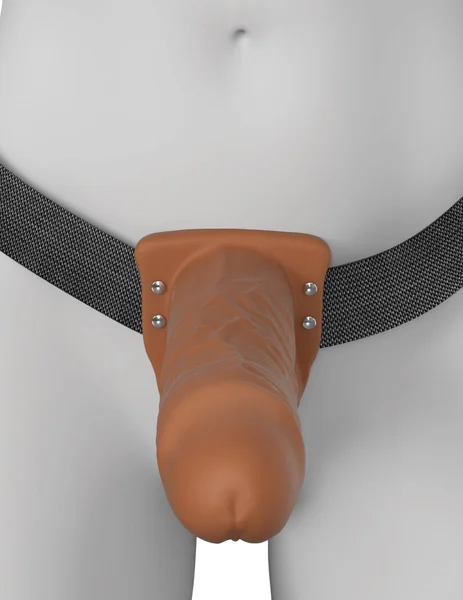 8-Inch Vibrating Fantasy Xtensions Hollow Silicone Strap-On — image 10 of 24