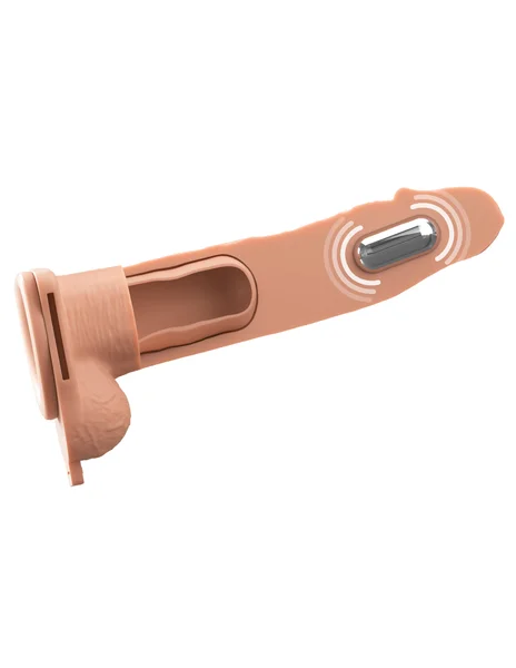 8-Inch Vibrating Fantasy Xtensions Hollow Silicone Strap-On — image 17 of 24