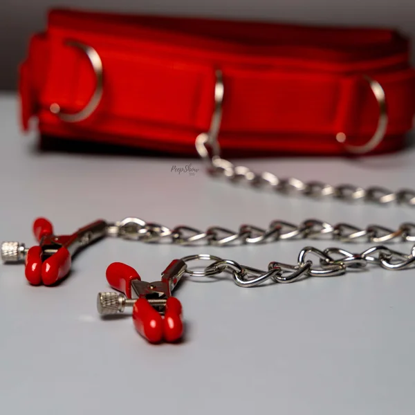 Nipple Clamps & Red Velcro Collar — image 6 of 10