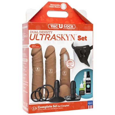 Doc Johnson Vac U Lock Strap On Set with 3 Realistic Dildos