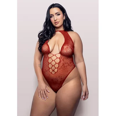 just kissed plunge halter teddy queen size