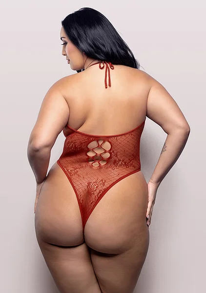 Just Kissed Plunge Halter Teddy - Queen Size — image 2 of 3