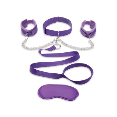 lux fetish collar cuffs and leash set