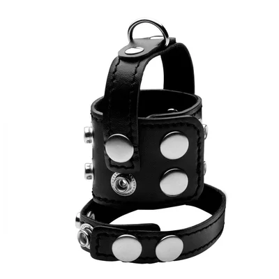 strict leather adjustable cock strap and ball stretcher