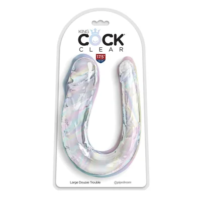 king cock clear large double trouble dildo
