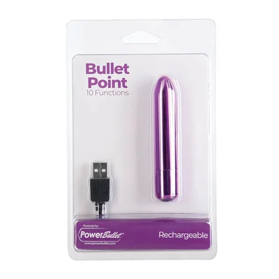 powerbullet bullet point bullet vibrator usb rechargeable purple