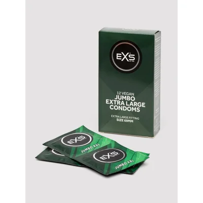 exs jumbo extra large condoms size 69mm 12 pack
