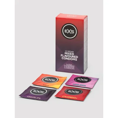 exs mixed flavoured latex condoms 12 pack