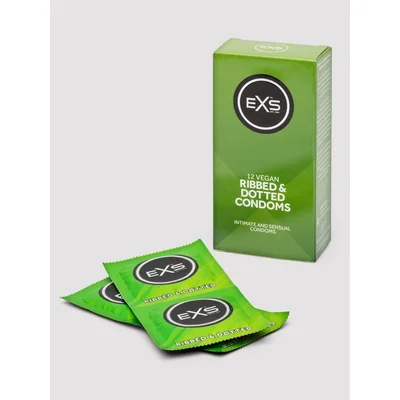 exs ribbed dotted and flared latex condoms 12 pack