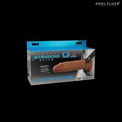 fantasy x tensions elite 6 inch hollow strap on brown