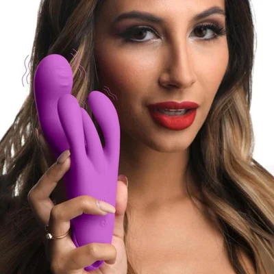 bang 10x triple rabbit silicone vibrator purple