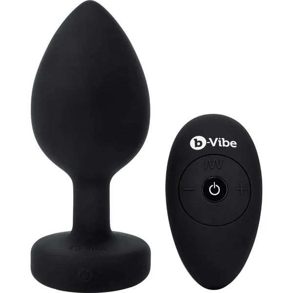 B-Vibe Vibrating Jewel Plug with Remote - 2XL / Black Diamond — image 3 of 15