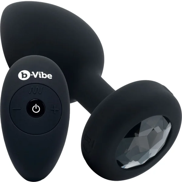 B-Vibe Vibrating Jewel Plug with Remote - 2XL / Black Diamond — image 2 of 15