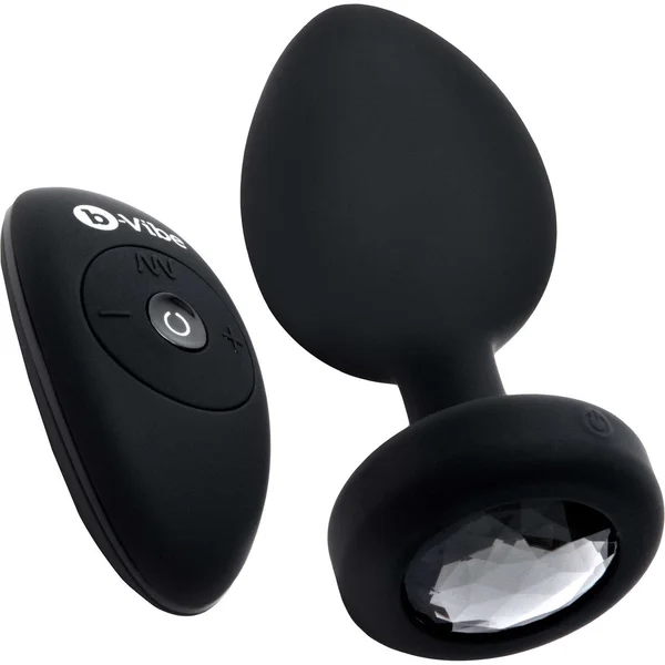B-Vibe Vibrating Jewel Plug with Remote - 2XL / Black Diamond — image 5 of 15