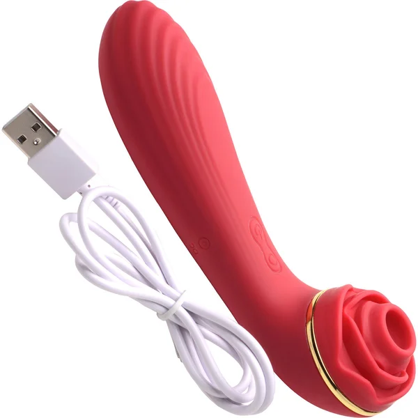 Inmi Bloomgasm Passion Petals Suction Rose Vibrator - Red — image 8 of 13