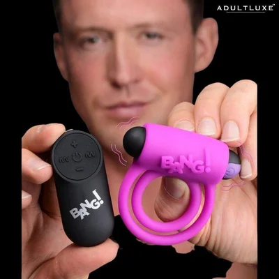 super silicone cock ring with remote purple