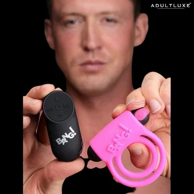super silicone cock ring with remote pink