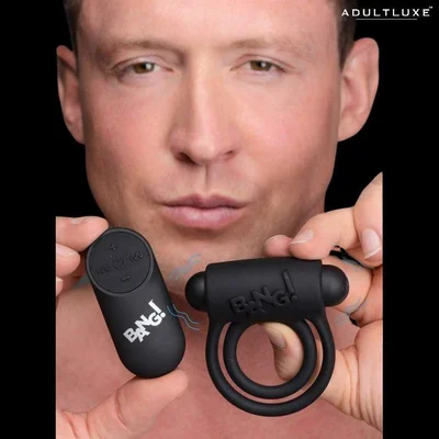 super silicone cock ring with remote black