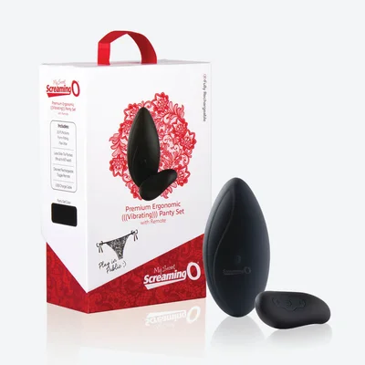 vibrating panties premium ergonomic remote panty set black