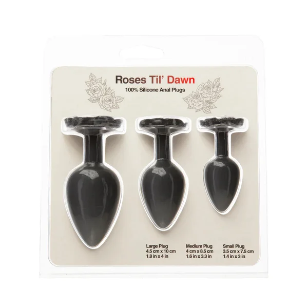 Rose Plug Set - 3 Silicone Plugs Anal Trainer Kit — image 6 of 8