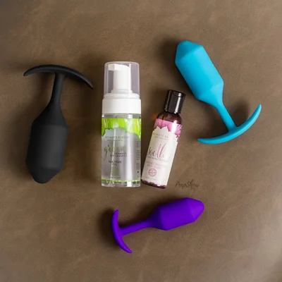 b vibe snug plug 3 pack bundle with lube toy cleaner