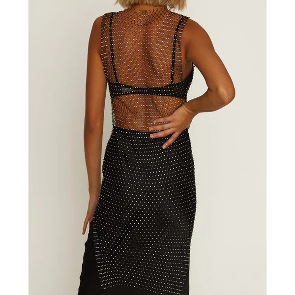 Diamante Studded Net Dress — image 2 of 2