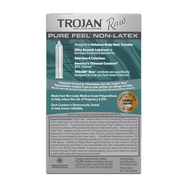 Trojan Raw Pure Feel Non-Latex Condoms — image 2 of 2