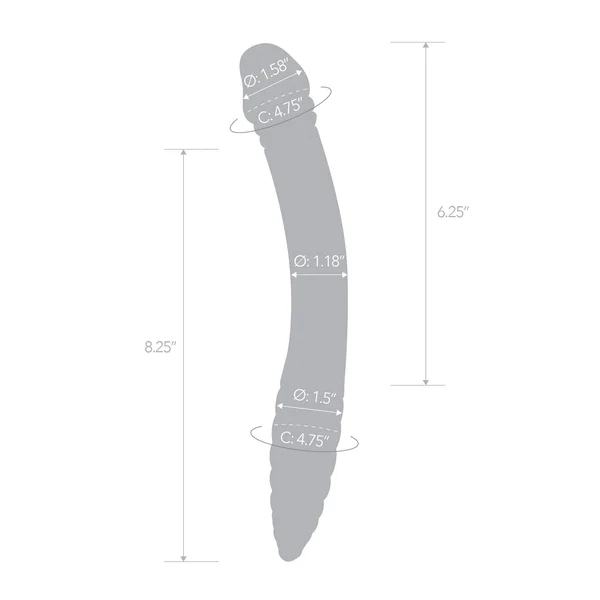 Glas Double-Sided Dildo for P-Spot Stimulation — image 3 of 4