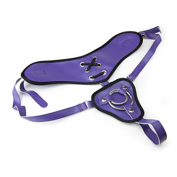 Wide back vegan harness and 6.5" dildo set — image 2 of 4