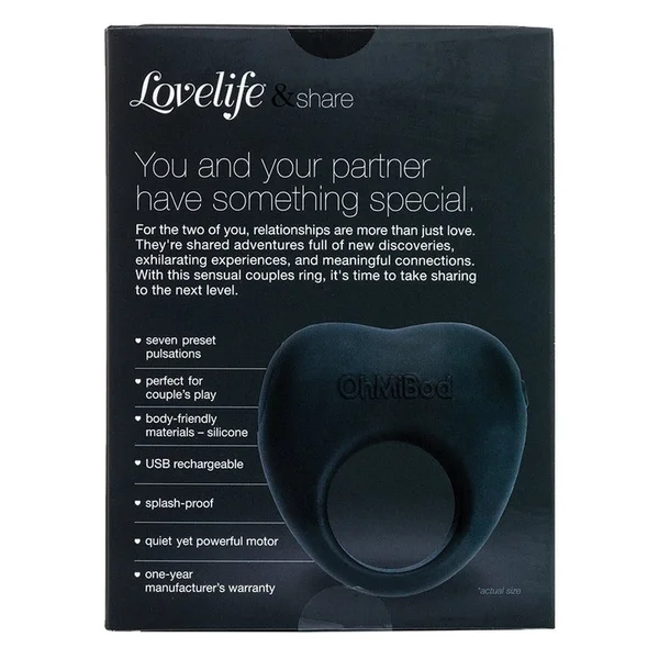 OhMiBod Lovelife Share Couple’s Ring Vibe - Black — image 4 of 4
