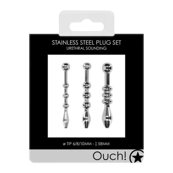 Shots Ouch Urethral Sounding Metal Plug Set - 58mm — image 3 of 3
