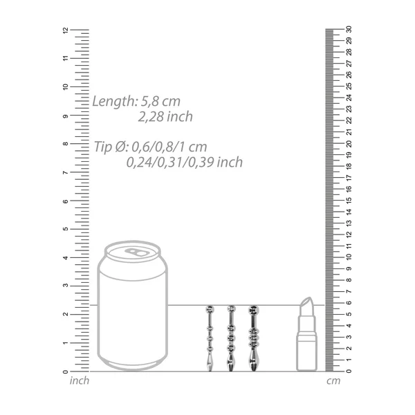 Shots Ouch Urethral Sounding Metal Plug Set - 58mm — image 2 of 3