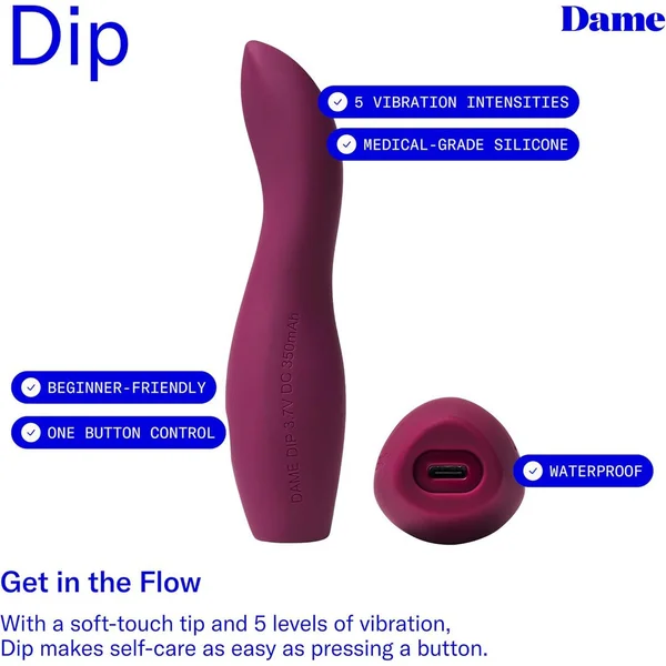 Dame Dip 2.0 Bullet Vibrator Plum — image 6 of 6