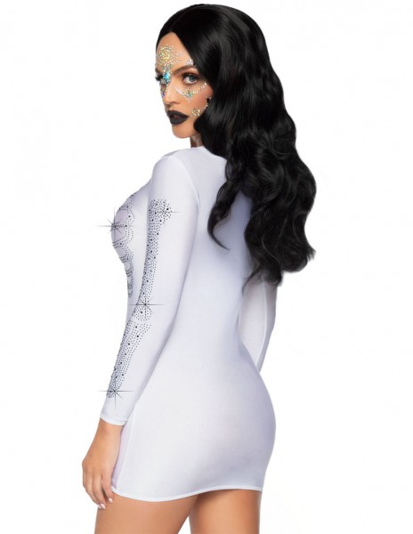 Leg Avenue Spandex Rhinestone Skeleton Dress